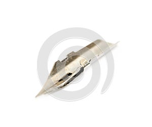 Ink pen metal nib isolated