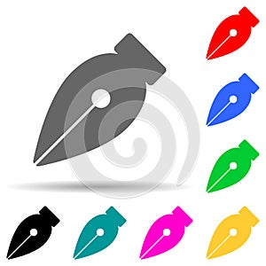 ink pen pen multi color style icon. Simple thin line, outline vector of web icons for ui and ux, website or mobile application