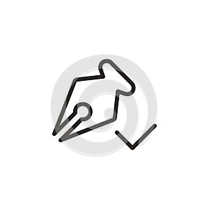 Ink, pen, signed vector icon. Element of design tool for mobile concept and web apps vector. Thin line icon for website design and