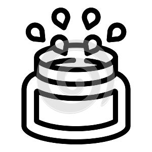 Ink pot icon outline vector. Drawing fluid