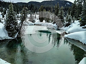 Ink Pots at Johnston Canyon in winter