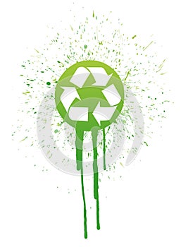 Ink recycle symbol illustration design