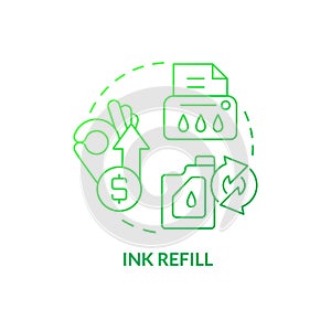 Ink refill green gradient concept icon