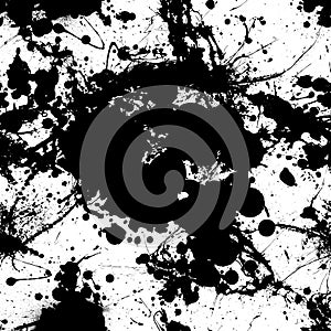 Ink splat tile black