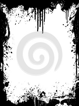 Ink splatter grunge frame