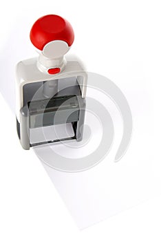 Ink stamp over white paper