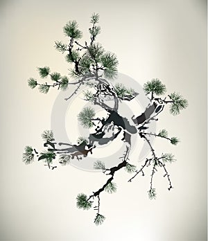Ink style Pine Tree