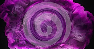 ink water splash vapor cloud motion purple dye