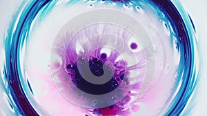 Ink water swirl purple fluid splash blue circle