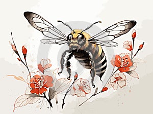 Ink Whispers: Bee SumiE Elegance