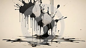 The inkblot appears to drip and , almost as if it were melting, creating a sense of unease and intrigue. minimal 2d