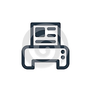 inkjet icon vector from printer and fax concept. Thin line illustration of inkjet editable stroke. inkjet linear sign for use on