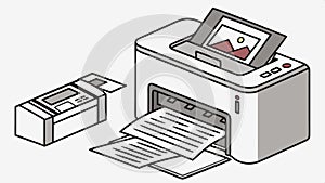 Inkjet printer illustration, office and technology vector design Generative AI