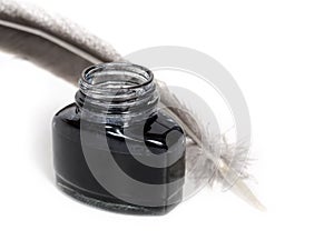 Inkwell and quill photo