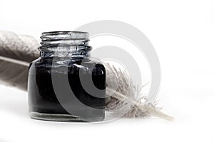 Inkwell and quill photo