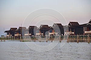 Inle Lake floating house hotel