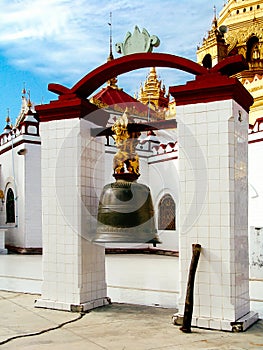 Inle Lake - Main Paya good fortune bell. Buddhists Temple deep in Myanmar