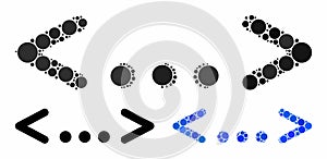 Inline code Mosaic Icon of Round Dots