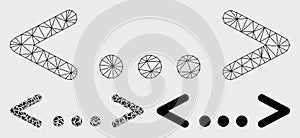 Inline Code Vector Mesh Wire Frame Model and Triangle Mosaic Icon