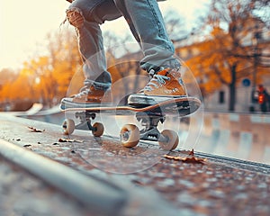 Inline skater performing tricks in a skate park