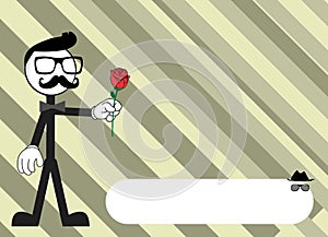 Inlove Hipster cartoon pictogram background