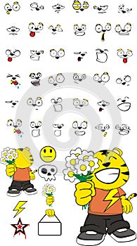 Inlove kid tiger cartoon expressions set