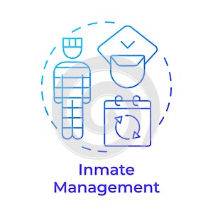 Inmate management blue gradient concept icon
