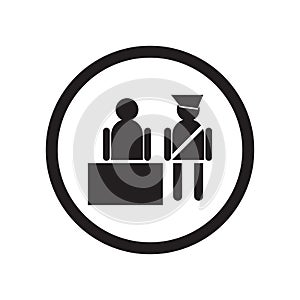 Inmigration Check Point icon vector sign and symbol isolated on white background, Inmigration Check Point logo concept