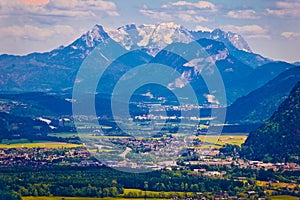 Inn river valley and Kaiser mountains view