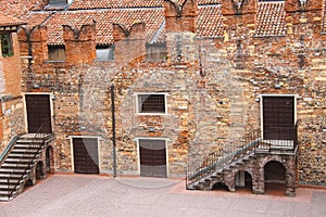 In the innen courtyard of Juliet's house. Verona, Italy