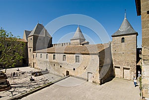 Inner building of carcassonne chateau