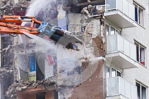 Inner city demolition of High rise building