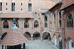 Inner Court of Malbork Castle near Gdansk, Poland. Medieval Castle Marienburg of the Teutonic Knights