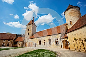 Internal court in Blandy-les-Tours medieval castle, France photo