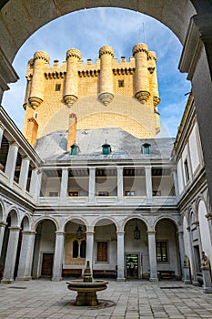 Inner courtyard of Alcazar de Segovia in Spain