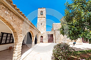 Inner courtyard in Apostle Barnabas` Monastery, Cyprus