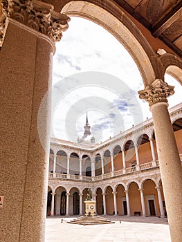 Inner courtyard and arcade of the Alcazar of Toledo, Spain