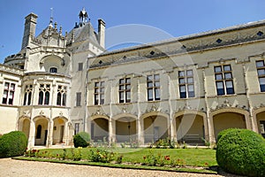 The inner courtyard of the BrÃ©zÃ© castle