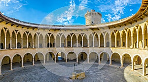 Inner courtyard of Castell de Bellver at Palma de Mallorca, Spain photo