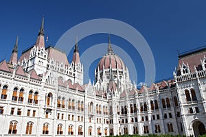 Inner courtyard of the famous building of the Hungarian Parliament, Budapest