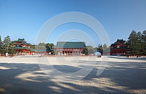 The inner courtyard of Heian-Jingu Shrine. Kyoto. Japan