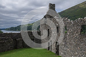 Inner courtyard of Kilchurn Castle, Loch Awe, Argyll and Bute, Scotland