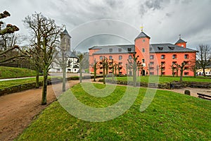 Inner courtyard of Koenigstein Fortress in Saxon Switzerland, Germany