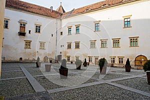 Inner courtyard of the medieval fagarasi fortress