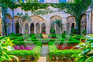 Inner courtyard at the monastery saint paul de mausole in France