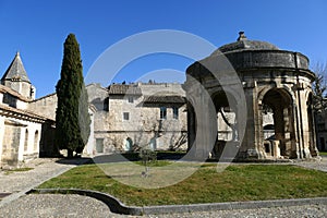 Inner courtyard of Notre-Dame-du-Val-de-BÃ©nÃ©diction charterhouse in Villeneuve-lez- Avignon