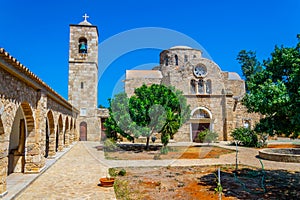 Inner courtyard of Saint Barnabas Monastery near Famagusta, Cyprus