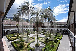 The inner courtyard of San Francisco monastery, Quito, Ecuador photo