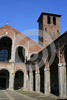 Inner courtyard - SantAmbrogio church - Milan - Italy