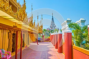 The inner courtyard of the shrine in Mandalay, Myanmar